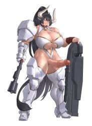futanari horns huge_breasts kouta minotaur_girl monster_girl muscular