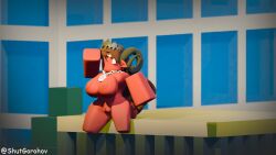 1girls 3d artist_name ass big_ass big_breasts breasts female focus nipples nude pussy red_body roblox robloxian self_upload shutgorohov sitting tagme thighs