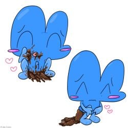 algebralien battle_for_bfb battle_for_bfdi battle_for_dream_island bfb blush coprophilia cute eating_poop four_(bfb) gross no_background object_show object_shows poop_on_floor pooping_on_floor scat twoinky