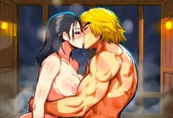 adult ai_generated babe beautiful beautiful_background biceps big_breasts blonde_hair blushing busty capcom completely_nude crossover crossover_sex curvy_female deep_kissing demon dreson eyelashes fantasy female gorgeous handsome indoors ken_kiss_unknown ken_masters kissing making_out muscles muscular_male nai_diffusion namco namco_bandai night nipples onsen possessed sexual_intercourse sexy short_black_hair slavegirl stars steam steamy straight street_fighter street_fighter_6 tekken tekken_tag_tournament_2 unknown_(tekken) window wood