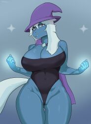 1girls anthro big_ass big_breasts blue_body breasts female my_little_pony pony ponytail tail trixie_(mlp) trixie_lulamoon white_hair