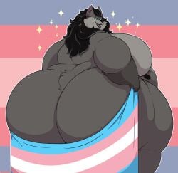 1girls anthro ass belly big_ass big_breasts big_butt black_hair breasts female female_only fernier furry furry_only gigantic_ass gigantic_breasts huge_ass huge_butt long_hair looking_at_viewer looking_back noirbutt open_mouth overweight overweight_female pride_colors solo thick_thighs transgender_pride_colors worgen world_of_warcraft