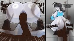 1girls ass ass_pov big_ass big_breasts brap breasts bubble_ass bubble_butt chubby dialogue fart fart_cloud fart_fetish farting female female_only meltstoplock nintendo no_panties no_visible_genitalia onomatopoeia outfit pantsless plump pooping_in_toilet round_ass scat scat_desperation simple_background sweating talking_to_self white_skin wii_fit wii_fit_trainer wii_fit_trainer_(female)
