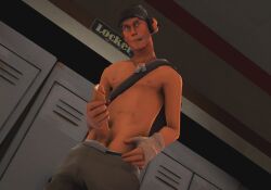 big_penis cum gay jerking_off jerkingoff masturbation nipple_piercing scout_(team_fortress_2) sfm source_filmmaker team_fortress_2 tf2