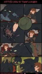 absurd_res anal anal_fisting anal_fluids anal_sex animal_genitalia anus ass backsack balls big_balls big_butt black_body black_scales bodily_fluids brown_hair comic dragon dreamworks duo european_mythology feral fisting fury_(httyd) gaping gaping_anus gay gay_male genitals green_eyes green_sclera hair hi_res hiccup_horrendous_haddock_iii how_to_train_your_dragon huge_butt human human_on_feral interspecies larger_feral male male/male mammal mythological_creature mythological_scalie mythology night_fury penetration presenting presenting_hindquarters prosthetic puffy_anus scales scalie size_difference smaller_human smaller_male staffkira2891 tail thick_tail thick_thighs toothless western_dragon wide_hips wings yaoi zoophilia