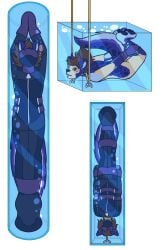 ambiguous_gender animal_humanoid arms_tied asphyxiation bdsm_outfit belt belt_bondage blindfold blue_body blue_fur bodysuit bondage bound brown_eyes brown_hair bubble clothing collar drowning earplugs fur hair handwear hi_res hogtied humanoid laurie_(star-twinkle) long_term_bondage mammal mammal_humanoid markings mask mittens nude peril pulley restraints rodent rodent_humanoid rope rope_bondage sciurid sciurid_humanoid sensory_deprivation skinsuit solo spots spotted_markings star-twinkle tight_clothing trans_(lore) trans_man_(lore) tree_squirrel_humanoid underwater upside-down water