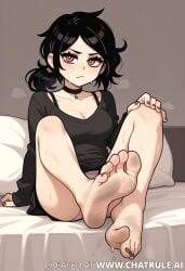 ai ai_generated ashley_graves brunnette famale feet feet_focus foot_fetish foot_focus girl solo