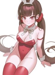 1girls bad_id bad_twitter_id beauty_mark beauty_mark_under_eye bow bowtie breasts brown_hair bunny_ears bunnysuit cleavage cuffs danganronpa danganronpa_v3 female female_only harukawa_maki keke_(xfxyuio) long_hair purple_hair red_bunnysuit red_thighhighs revealing_clothes thick_thighs thighhighs thighs tied_hair twintails very_long_hair white_background year_request