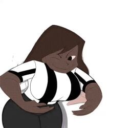 1girls animated big_breasts breasts breasts_out brown_hair capy_diem dark-skinned_female dark_nipples dark_skin jessica_jaclyn jessica_jaclyn_(rise_of_the_tmnt) ripping_shirt rise_of_the_teenage_mutant_ninja_turtles solo tagme teasing_viewer thick_thighs touching_own_breasts unfinished wardrobe_malfunction