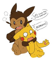 alternate_version_available anthro balls blush buckteeth chespin dialogue duo ear_grab erection flaccid flat_colors forced gay irritated male mammal nintendo nude oob open_mouth penis pikachu pokemon rodent scared speech_bubble struggling uncut video_games yaoi