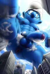 2026 abs absurd_res ai_assisted ai_generated anus ass ass_crack asshole brainy_smurf building buildings cartoony city cityscape clouds elmyr feet fog foreskin giant giant_male glasses hat impending_death impending_doom large_penis leg_hair looming looming_butt looming_foot looming_over looming_penis macro macrophilia nipples novelai pectorals penis pubic_hair size_fetish smug_face smug_grin solo_focus solo_male steam the_smurfs uncut_penis