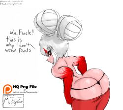 annoyed annoyed_expression ass ass_bigger_than_head ass_cleavage ass_crack ass_focus ass_visible_through_thighs black_panties blood_stain bubble_ass bubble_butt burbuja_(magmarl) butt_crack butt_focus hair_bun hair_buns huge_ass huge_butt huge_thighs hyper_ass hyper_butt hyper_thighs latina latina_female magmarl massive_ass massive_butt massive_thighs panties pulling_up_pants red_eyes red_pants shortstack struggle struggling struggling_to_fit sweat sweatdrop sweating sweaty sweaty_ass sweaty_body sweaty_butt thick thick_ass thick_butt thick_hips thick_legs thick_thighs thighs thighs_bigger_than_head thighs_bigger_than_torso twin_buns white_hair