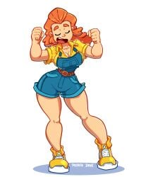 1girls 2026 alternate_breast_size alternate_version_available anime_style approval ashamed backboob bare_back bare_soles big_breasts big_butt big_nipples blue_eyes blue_overalls breasts breasts_bigger_than_head character_name cleavage cleavage_cutout closed_mouth comic comic_panel curvy_female dynamic_angle dynamic_pose energetic_expression feet_focus female front_view gradient_background green_shorts hand_on_hip happy hindquarters hips_wider_than_shoulders hoodie huge_ass huge_breasts jean_shorts jumping keyla_(patatadave) long_hair looking_to_the_side new_design nipples_visible_through_clothing no_penetration oc one_eye_closed open_mouth orange_hair original_character overalls patata_dave perspective_shot presenting presenting_breasts presenting_butt presenting_hindquarters redesign seductive_pose sfw shoes_only short_shorts sleeveless_top smiling solo sporty_outfit striped_body stripes teal_shorts thick_legs thick_thighs variant_set venus_body victory_pose voluminous_hair wavy_hair white_socks white_stockings wide_hips yellow_hoodie yellow_shoes