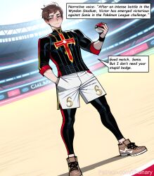 1boy ai_generated angry anime anime_art anime_boy anime_coloring anime_hair anime_illustration anime_protagonist anime_render anime_style aqua_eyes arena artist_post athletic athletic_shoes battle_arena battle_scene battlefield bedroom black_clothing black_hair black_leggings black_shirt blue_clothing blue_eyes blush boots bright_colors brown_hair brown_shoes building casual_pose cel_shading centered character_art character_design character_focus city clean_lines close_up closed_mouth clouds comic comic_cover comic_dub comic_page comic_panel comic_strip compression_pants confident cool_pose cross crowd_background cute_boy dark_colors day detailed dialogue digital_art digital_illustration dynamic_pose english english_dialogue english_language english_text expression fanart fanart_post fit foreshortening full_body game_art game_character game_freak game_style green_eyes hair_between_eyes hallway hand_on_hip handsome hero_pose heroic_pose high_quality high_resolution holding holding_object holding_pokeball illustration_post indoors jacket kneeling large_stadium leaning leaning_forward leggings light_blush long_sleeves looking_at_viewer main_character male male_focus manga_coloring manga_style medium_shot messy_hair modern_anime_style muscular muscular_male night nintendo number_6 office official_character open_mouth outdoors pants patreon perspective phanary phanarypokemon_trainerpokemon_characterpokemon_fanartpokemon_gamepokemon_seriespokemon_artpokemon_masterpokemon_battlevictor_(pokemon)male1boysolomale_focusyoung_maleanime_boygame_characterprotagonistmain_characterplayer_characteranimeanime_styleanime_artanime_coloringanime_renderanime_illustrationmanga_stylemanga_coloringcel_shadingdigital_artdigital_illustrationfanarthigh_qualityhigh_resolutiondetailedclean_linessoft_shadingvibrant_colorsprofessional_artmodern_anime_stylefull_bodystandingsolo_poselooking_at_viewerconfidentsmugsmirkcool_posehero_poserelaxed_posecasual_posedynamic_poseheroic_posecharacter_focuscenteredshort_hairshort_brown_hairbrown_hairmessy_hairanime_hairteal_eyesblue_eyessharp_eyesblushlight_blushhandsomecute_boypretty_boyathleticslimfitteenageryoung_traineranime_protagonisttrainer_uniformsports_uniformtight_shirtblack_shirtlong_sleevesblack_clothingred_accentsred_stripessport_outfitcompression_pantsleggingsblack_leggingswhite_shortsshorts_over_leggingsnumber_6sneakersrunning_shoesathletic_shoesbrown_shoesholdingholding_objectholding_pokeballpokeballtrainer_itemstadiumbattlefieldbattle_arenaarenasports_arenalarge_stadiumcrowd_backgroundbattle_scenepokemon_battlefieldofficial_characternintendogame_freakvideo_game_charactervideo_gamevideo_game_fanartgame_artgame_stylepatreonartist_postillustration_postfanart_postcharacter_artcharacter_design player_character pokeball pokemon pokemon_art pokemon_battle pokemon_battlefield pokemon_character pokemon_fanart pokemon_game pokemon_master pokemon_series pokemon_sm pokemon_ss pokemon_sword_and_shield pokemon_swsh pokemon_trainer pokemonpokemon_sword_and_shield portrait pretty_boy professional_art protagonist red_accents red_clothing red_eyes red_stripes relaxed_pose room running_shoes school serious sfw shading sharp_eyes shirt shoes short_brown_hair short_hair shorts shorts_over_leggings sitting sky slim smile smirk smug sneakers soft_shading solo solo_focus solo_pose speech_bubble sport_outfit sports_arena sports_uniform stadium stairs standing surprised sword teal_eyes teenager text text_box text_bubble tight_shirt trainer_item trainer_uniform upper_body vibrant_colors victor_(pokemon) video_game video_game_character video_game_fanart wall weapon white_clothing white_hair white_shorts wide_shot young_male young_trainer