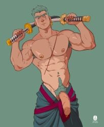 roronoa zoro from one piece by anchorofcolors