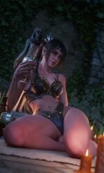 1girls 3d baldur's_gate baldur's_gate_3 belly belly_button bikini bra clothed clothed_female clothing drinking dungeons_and_dragons female female_focus female_only forgotten_realms inviting legs legs_apart legs_spread midriff panties reclining ria-neearts romantic seductive shadowheart solo solo_female solo_focus thighs underwear underwear_only