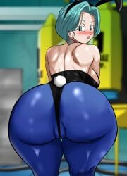 1girls 2025 anus_peek ass big_ass blue_eyes blue_hair blue_pantyhose blurry_background blush bulma_(bunny) bulma_briefs bunny_ears bunny_ears_headband bunny_tail bunnysuit dragon_ball dragon_ball_z female female_only future_bulma guyvanity large_ass light_blue_hair looking_at_viewer looking_back looking_back_at_viewer mature_female milf open_mouth pantyhose pussy_floss rear_view solo thick_ass thick_thighs very_high_resolution