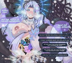 amalee big_penis blue_eyes cleavage coat cuckold cum dark-skinned_male dreadlocks grandarcch interracial jewlery large_breasts lipstick_on_penis long_hair monarch_(amalee) netorare nipples penis qos qos_tattoo queen_of_spades raceplay sex skin_contrast snow snowbunny snowbunny_mind_control snowflake stream_chat streamer text uncensored virtual_youtuber vtuber white_hair winter