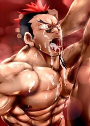 2boys abs after_fellatio after_oral after_orgasm after_sex balls bandaid bandaid_on_nose bara beefy biceps big_areola big_penis black_hair broad_shoulders bukkake censor_bar censored censored_penis collarbone cum cum_drip cum_from_mouth cum_in_mouth cum_inside cum_on_body cum_on_breasts cum_on_chin cum_on_face cum_on_neck cum_on_penis cum_on_tongue cum_on_upper_body cum_splatter cum_string dark_penis doro_rich dripping dripping_cum duo flaccid forced forced_oral forced_sex forked_eyebrows gay grabbing grabbing_head hi_res hunk kill_la_kill kinagase_tsumugu leaking_cum male male/male male_only male_penetrated male_rape_victim manly mature_male mohawk multicolored_hair muscles muscular muscular_arms muscular_male muscular_neck nakadashi one_eye_closed pecs penis pointless_censoring pull_out rape raped red_background red_hair rough_sex semen sex shaved_side short_hair six_pack sticky_cum text thick_cum thick_penis tough_guy two-tone_hair veiny_arms wide_eyed yaoi