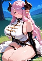 ai_generated big_breasts breasts draph draph_race_(granblue_fantasy) female granblue_fantasy huge_breasts mature mature_female narmaya_(granblue_fantasy) pink_hair quality revoaru thick_thighs thighs