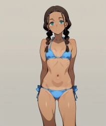 1girls ai_generated avatar_the_last_airbender bikini breasts dark-skinned_female female katara small_breasts tiny_breasts