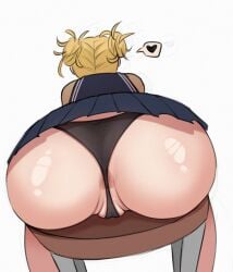 1girls anus_peek ass ass_focus dokima female female_only himiko_toga huge_ass human my_hero_academia panties sitting solo solo_female wedgie