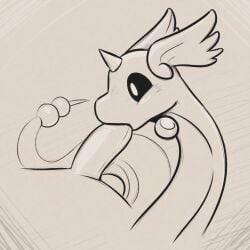 2d 2d_(artwork) blowjob dragon dragonair miso_souperstar pokemon pokemon_(species) sucking sucking_penis