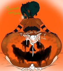 1boy 1boy1girl 1female 1girls ass ass_job big_ass big_penis butt_job buttjob covered_buttjob excessive_cum female goku_(gokusenpai) gokusenpai halloween huge_ass interracial jasmine_(gokusenpai) male massive_ass original_character painted_ass solo_female striped_gloves tagme twitter_link