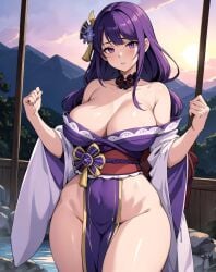 ai_generated ass ass_focus big_ass big_breasts big_butt big_thighs dijiai focus from_front_position front_view genshin_impact hourglass_figure looking_at_viewer nsfw raiden_shogun round_ass round_butt thick thick_ass thick_butt thick_legs thick_thighs thighs wide_hips