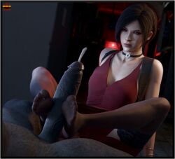 3d ada_wong big_penis blender female foot_fetish footjob male mr_x penis resident_evil resident_evil_2 snafusevsix