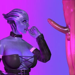 3d alien alien_girl antgeo97 asari bodice female garry's_mod imminent_fellatio imminent_oral large_penis liara_t'soni male mass_effect mass_effect_3 penis wallpaper