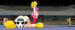 2girls 3d 3d_(artwork) arena ass belt big_ass big_breasts big_butt big_thighs black_hair blonde_hair blue_eyes boxing boxing_gloves boxing_match boxing_ring bra breasts butt catfight cleavage crown curvy defeated downed doyle44 duo earrings elbow_boxing_gloves elbow_gloves face_down_ass_up female female_focus female_only fight fighting fighting_ring gloves indoors light-skinned_female light_skin lips lipstick mario_(series) mask nintendo part_of_a_set pink_lipstick ponytail princess_peach ryona serious shy_gal shy_gal_white strapless_bra thick thick_ass thick_butt thick_hips thick_thighs thighs thong tied_hair white_boxing_gloves white_gloves wide_hips yellow_boxing_gloves yellow_gloves