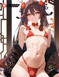 1femboy ai_generated cute femboy genshin_impact hu_tao_(genshin_impact) small_breasts small_penis yaoi