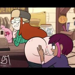 2024 2girls animated ass biting_lip bottomless disney disney_channel disney_xd female_only gf gravity_falls hands_on_ass licking licking_ass looking_back musi_cassie pussy semidraws sound sound_effects tagme tambry video waddles wendy_corduroy yuri