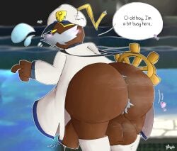 1boy admiral_bobbery ass ass_focus big_ass big_butt blush brown_skin dumptruck_ass fat_ass huge_ass huge_butt hyper_ass large_ass looking_back male male_only massive_ass pfappio steam sweat sweating sweaty_balls sweaty_butt thick_ass thick_butt yellow_eyes