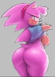 1girls amy_rose animal_ears anthro ass black_eyes butt classic_amy_rose classic_sonic_(universe) fur furry hedgehog hedgehog_ears hedgehog_girl hedgehog_tail looking_at_viewer pink_body pink_fur pink_hair sonic_(series) sonic_the_hedgehog_(series) tagme unknown_artist