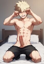 1boy abdomen ai_generated at big boku_no_hero_academia censorship, cock erection eyes face futarari hair legs looking low, lying male, medium my_hero_academia naked nudity penis, pointy semen sight, spectator without