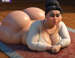 ai_generated bbw chubby_female cleavage dreamworks huge_ass huge_breasts latina laying_down looking_at_viewer massive_ass matronai_(artist) netflix puss_in_boots_(dreamworks) señora_zapata shrek_(series) the_adventures_of_puss_in_boots thick_thighs wide_hips