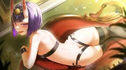 ass back back_view fate/grand_order fate_(series) female female_only only_female petite petite_body petite_female petite_girl short_hair shuten_douji shuten_douji_(fate) shuten_douji_(fate/grand_order) smaller_female succubus succubus_horns tomboy waligner