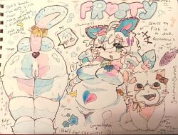 :< ? ass_focus breasts buttplug chubby_female frosty_(kittenbanana) furry kittenbanana roblox thick_thighs traditional_art wet_ass