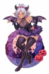 absurdres breasts dark-skinned_female dark_skin female gundam gundam_suisei_no_majo highres jack-o'-lantern large_breasts secelia_dote