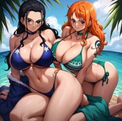 ai_generated artfbota female female_only nami nami_(one_piece) nico_robin one_piece