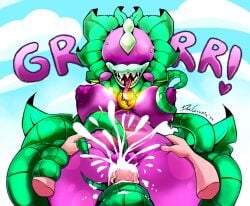 1boy 1girls anthro areolae big_breasts bite_mark blush breasts chomper_(pvz) chompzilla_(pvz) cum cum_explosion cum_in_pussy cum_inside danigrex2n disembodied_arms electronic_arts eyeless female female_focus flora_fauna hips_grab human human_on_anthro intersex interspecies male monster_girl nipples open_mouth penetration penis plant plant_girl plants_vs_zombies plants_vs_zombies:_heroes purple_body pussy sharp_teeth tentacle tentacle tentacle_around_arm tentacle_around_penis thick_thighs tongue_out vaginal_penetration very_high_resolution wide_hips