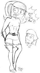 2boys abs crossdressing flat_chest guy_hamdon manly_crossdresser maz_kepler shezow shezow_(character) sketch skirt square_head text trap