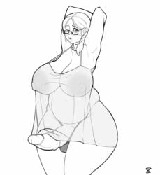 1futa animated areola areolae armpits arms_behind_head arms_up balls balls_in_panties blush breasts bulge curvy erect_nipples erection erection_under_clothes flaccid futa_only futanari getting_erect glasses hands_behind_head huge_areolae huge_breasts intersex large_areolae large_balls large_breasts large_penis medial_ring milf monochrome necklace nightgown nipple_bulge nipples no_bra panties panty_bulge pearl_necklace penis penis_in_panties penis_out penis_under_clothes see-through semi-erect sheer solo standing tenting upright-infinity wide_hips wink