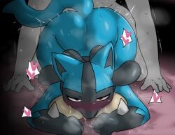 1boy1girl 2024 2d blue_skin curvy_female curvy_figure curvy_hips digital_media_(artwork) dog_girl doggy_style dominant_female duo duo_focus enigi09 female_lucario generation_3_pokemon highres hourglass_figure human_on_anthro interspecies large_breasts larger_female lucario male/female male_human/female_pokemon male_on_anthro male_on_female male_penetrating_female nintendo penetration pokemon pokemon_(species) pounding_ass red_eyes rough_sex sex sex_from_behind slut tongue tongue_out two_tone_skin video_game_character video_games