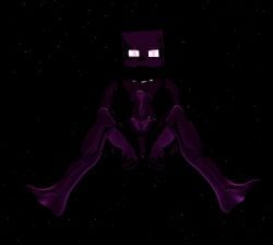 1boy ass black_body enderman glowing_eyes minecraft minecraft_mob naked non-human pov purple_eyes render spread_legs spreading_ass visible_anus