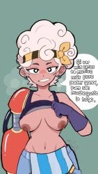 big_breasts black_eyes brawl_stars breasts breasts breasts_out maisie_(brawl_stars) white_hair