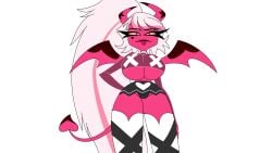 helluva_boss huge_breasts looking_at_viewer smiling_at_viewer verosika_mayday_(helluva_boss) vivienne_medrano vivziepop