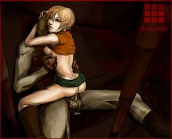 1girls ass blonde_hair breasts clothing cum cum_in_pussy cum_inside female female_on_top footwear green_skirt heather_mason human interspecies jolta male monster nightmare_husbando pale_skin penetration penis sex shirt shirt_lift short_hair silent_hill silent_hill_3 skirt skirt_lift spread_legs vaginal_penetration valtiel